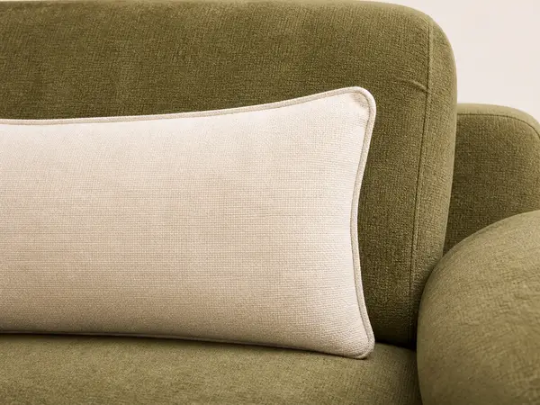 Olive Green Textured Sofa Pair — image 7