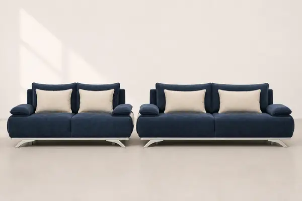 Navy Denim Sofa Set — image 4