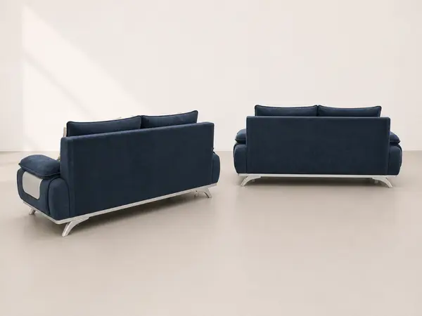 Navy Denim Sofa Set — image 7