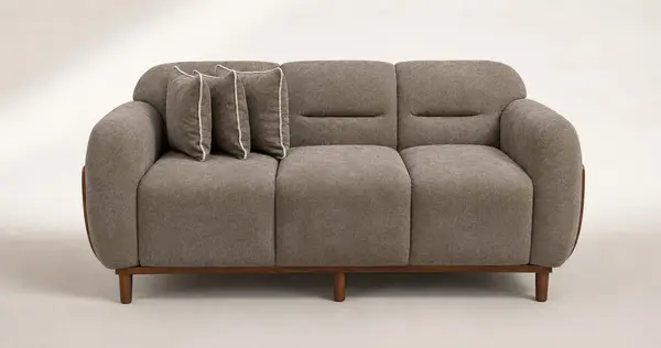 Taupe Channel Back Loveseat — image 2