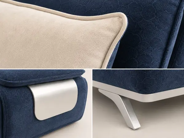 Navy Denim Sofa Set — image 3