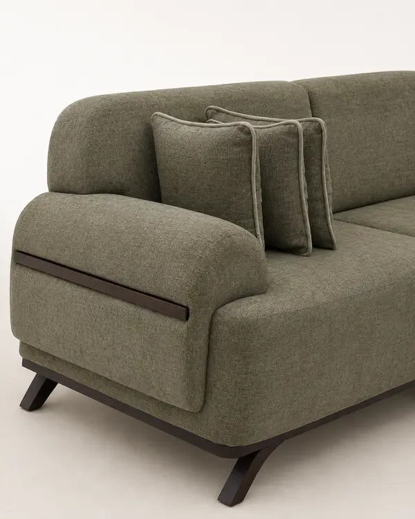Sage Linen Weave Loveseat — image 3