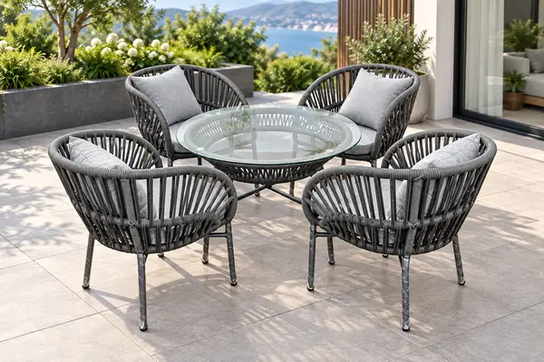 Grey Rope Outdoor Seating Set — image 2